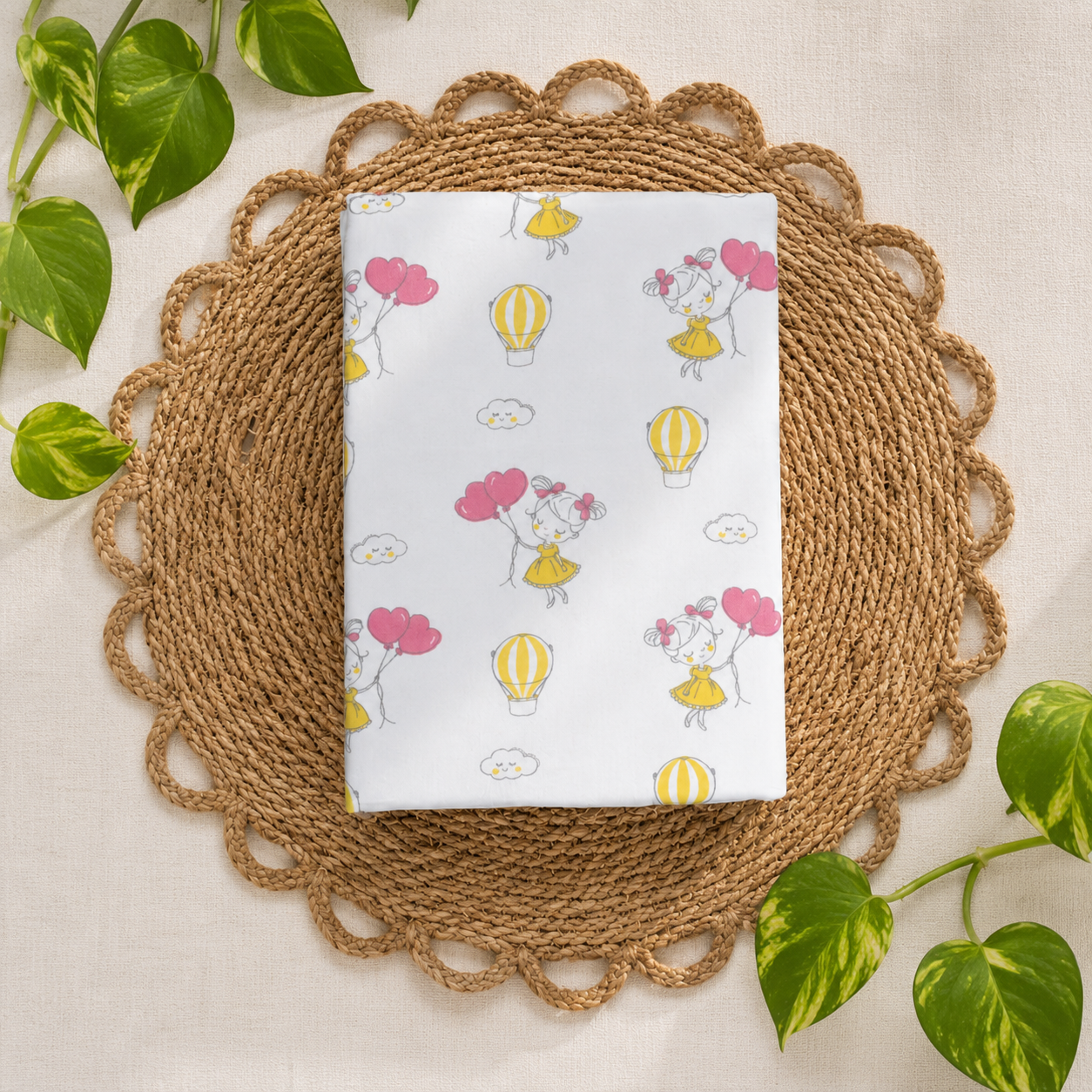 100% Organic Cotton Baby Mattress Protector Sheet 60x80cm Cute Girl-code:NBE